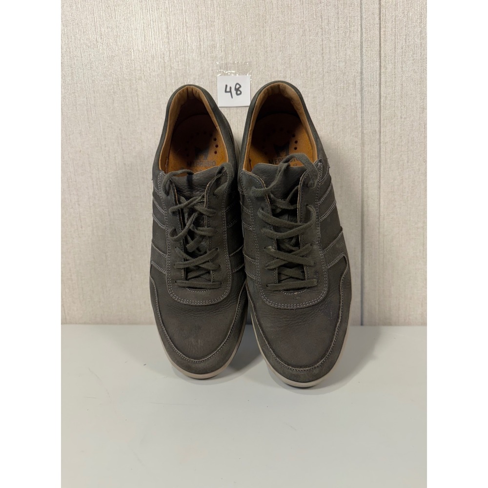Mephisto Runoff Air-Jet Dark Grey Leather Walking Sneakers Mens Shoes